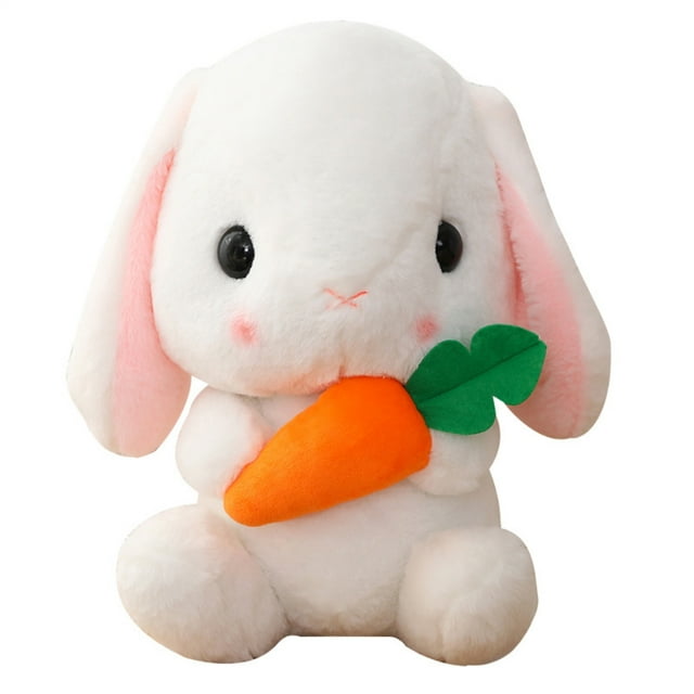 Juguete de Conejito de Peluche Blanco con Zanahoria 22 Cm de Altura - Muñeco de Peluche de Conejo de Pascua Regalo Perfecto para Niños en Cumpleaños o Año Nuevo ANGGREK Otros