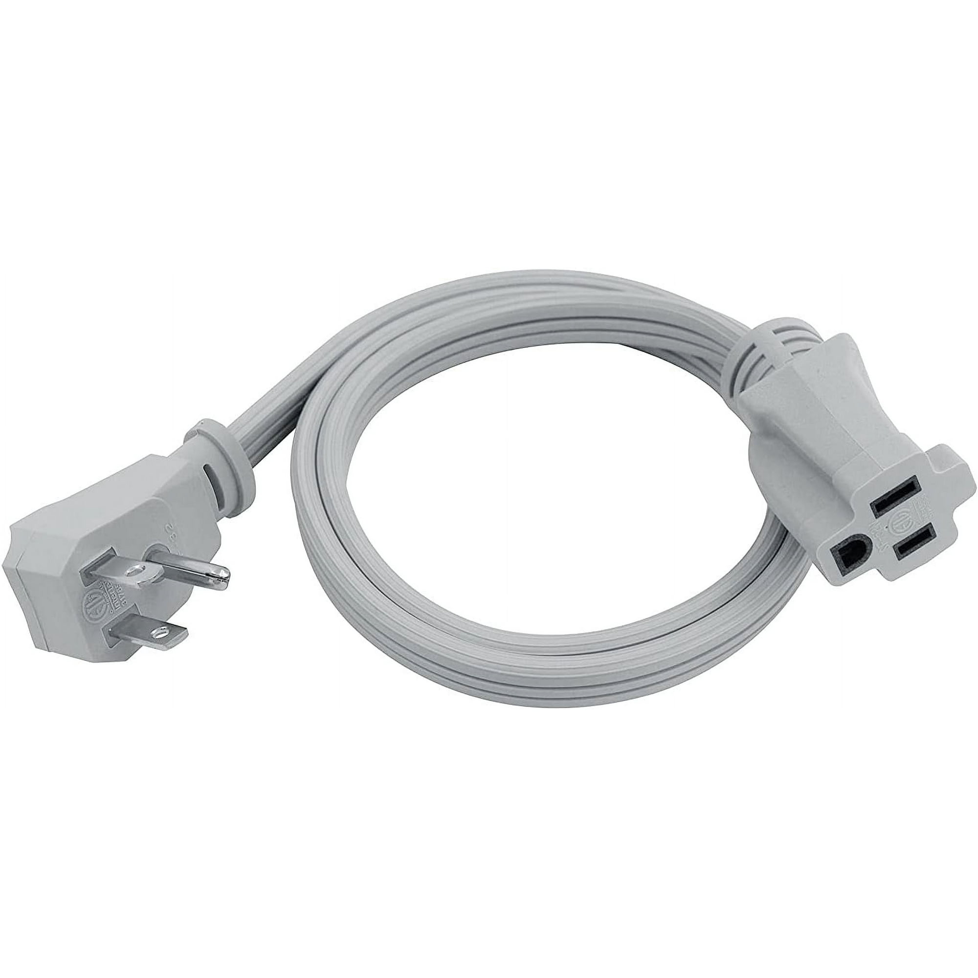 Clear Power 3ft 14/3 Gray Air Conditioner/Major Appliance Indoor Extension Cord, Grounded Flat Plug, Perfect for AC Units and Major Appliances, DCIC-0001-DC