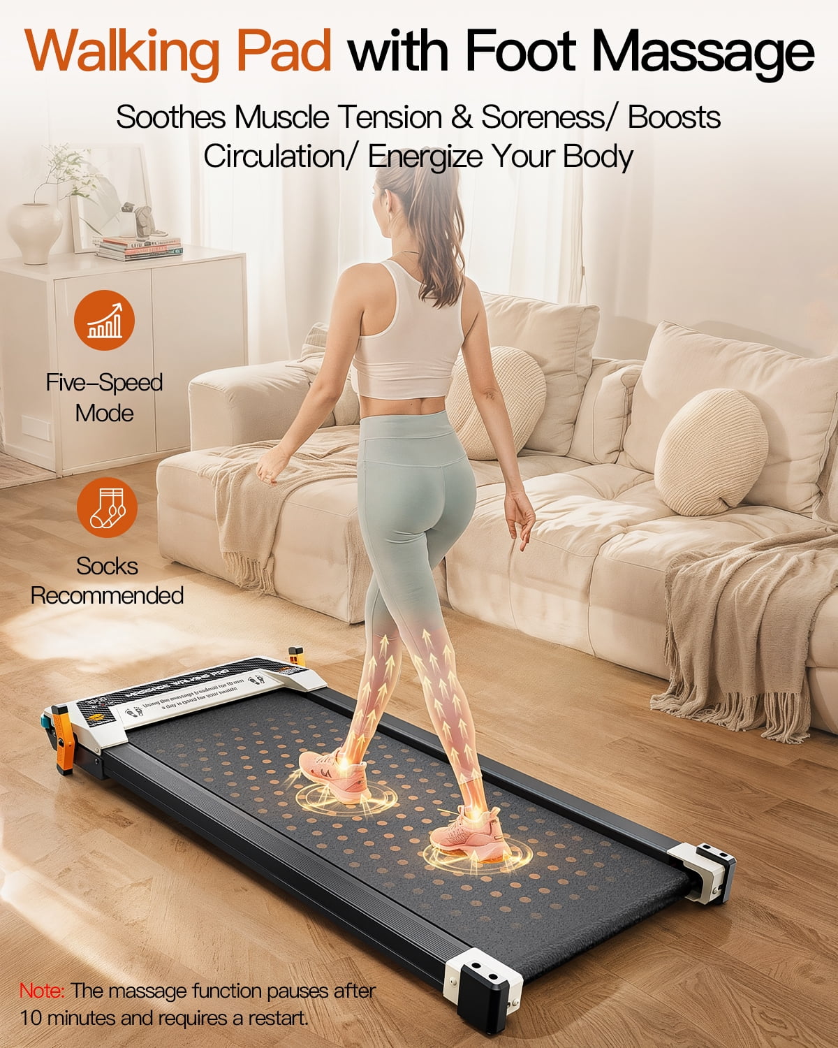 Walking Pad Treadmill with Incline - Dual-Sided Under Desk Treadmill with Foot Massage,2 in 1 Walking Treadmill for Holiday gift, Portable Compact Treadmill with 330LBS Capacity