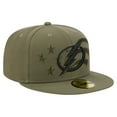 thumbnail image 3 of Men's New Era  Olive Tampa Bay Lightning Military Appreciation Flag 59FIFTY Fitted Hat, 3 of 5