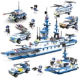 thumbnail image 2 of Military aircraft carrier police building blocks children assembled DIY toys, 2 of 8
