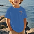 thumbnail image 2 of NINGMENG Chemises & Hauts pour Garçons Tout-Petits Imprimé Cocotier Col Rond Manches Courtes Mignon Décontracté Sport Confortable Chandail T-Shirts Extérieur, Bleu, 8-9 Ans, 2 of 4