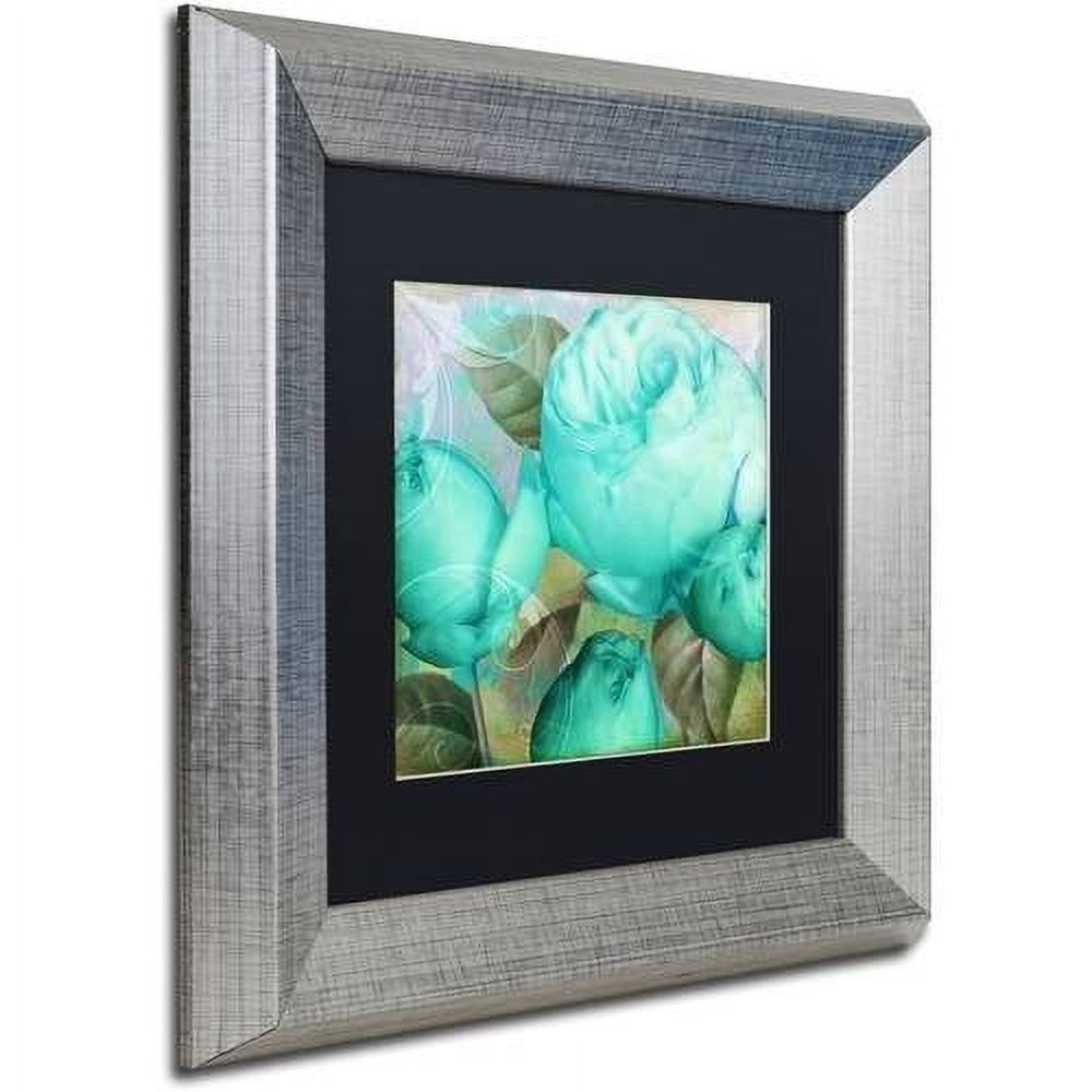 Trademark Fine Art "Aqua Rose II" Canvas Art by Color Bakery Black Matte, Silver Frame