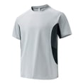 thumbnail image 4 of Kalauyu Mens Athletic Short Sleeve Round Neck Cotton Blend T Shirts Two Tone Side Panel Soft Breathable Summer Daily Color Block Casual Gym Tees, 4 of 6