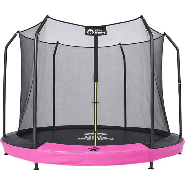 Trampolin 10ft 3m Brincolin Seguridad Empotrado Malla Lona de salto Negro Cobertor de resortes Rosa