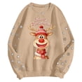 thumbnail image 5 of Chandail en Molleton pour Femmes Chandail Tendance de Noël Col Rond Manches Longues Haut Athlétique Mode Automne, 5 of 5