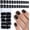 Black, variant on Short Press  Nails 240 count Glossy Burgundy Press  Nails Short Square Round  Nails Full Cover 10 Sheets  Adhesive Tabs,Small Wooden Sticks and  Files False Nails for Women
