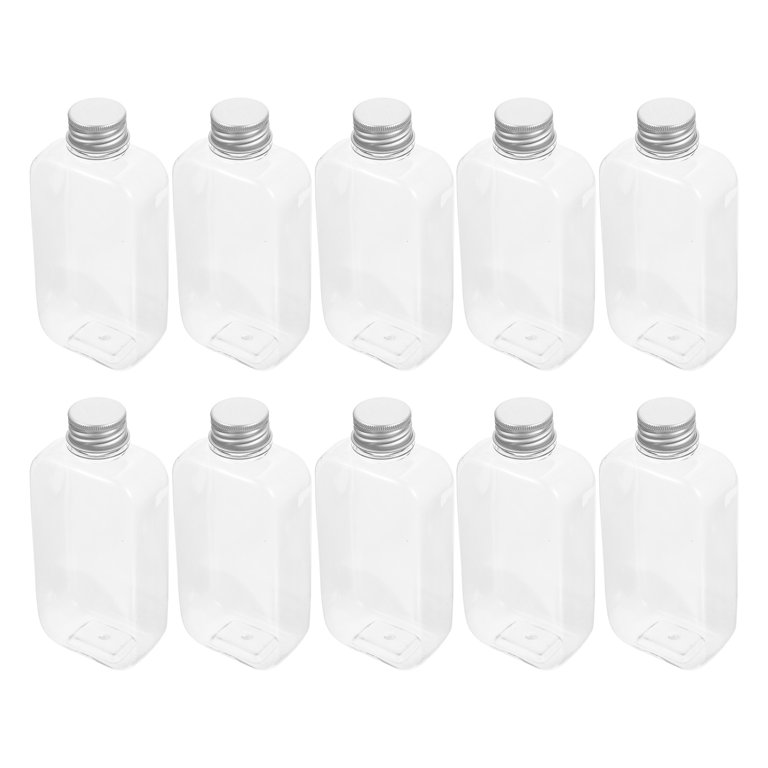 Bottles Plastic Empty Milk Bottle Caps Clear Beverage Juice Drink Container  Lids Tea Containers Bulk Smoothie Water Soda Glass