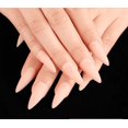 thumbnail image 1 of 24 uñas postizas mate color puro medio largo Stiletto almendra prensa en uñas puntas postizas manicura de dedos artificiales para mujeres y niñas (negro) Ormromra JQWJ509-6, 1 of 3