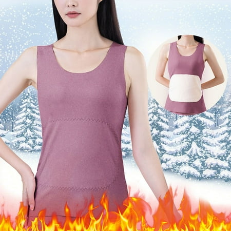 

B91xZ Lingerie For Women Tops O Women Fleece Lined Thermal Tank Underwear Neck Tops Valentines Lingerie Set Purple XL