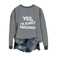 thumbnail image 4 of Fengactive Long Sleeve Letter Printed Shirts for Women Crew Neck Funny Lightweight Graphic Pullover Tops, 4 of 6