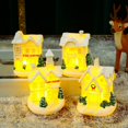 thumbnail image 4 of Christmas Decoration White Luminescent Resin Small House Gifts, 4 of 8