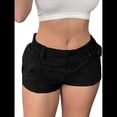 thumbnail image 1 of Pantalones Cortos Cargo para Mujer, Elásticos, Ajustados, Estilo Y2K, para Ropa Urbana Harajuku Negro S, 1 of 5