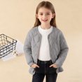 thumbnail image 2 of Girls Lightweight Quilted Jackets Button Up Padded Coat Collarless Warm Outerwear with Pockets for Kids Winter Casual Cold Weather Daily Wear, 2 of 6