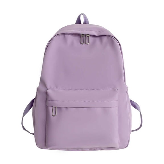 Cute Aesthetic Backpack Y2K Simple Solid Color Kawaii Backpacks Travel Laptop Backpack Purple