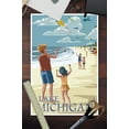 thumbnail image 2 of Lake Michigan, Children Flying Kites (12x18 Wall Art Poster, Room Decor), 2 of 3