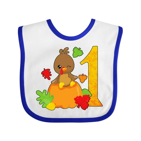 

Inktastic First Birthday Turkey on Pumpkin Gift Baby Boy or Baby Girl Bib