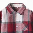 thumbnail image 5 of TOWED22 Toddler Boys Girls Flannel Plaid Shirt Button Down Long Sleeve Jacket Lapel Shacket Coat Tops Casual Outwear,Red,7-8 Y, 5 of 5