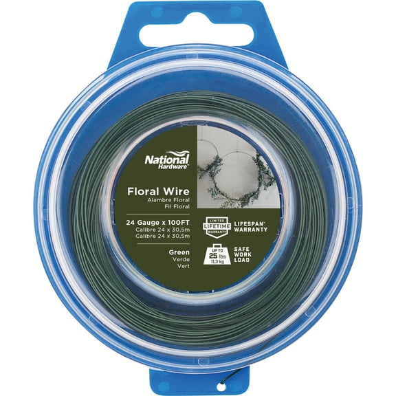 National Hardware N274-985 V2674 Floral Wire in Green, 24 Ga x 100'
