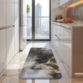 thumbnail image 4 of Black White Gold Marble Pattern Kitchen Rug Mat,Kitchen Runner Rugs Non Skid Washable,Decorative Kitchen Floor Mats for Kitchen,Sink,Laundry,17"x47.2", 4 of 7