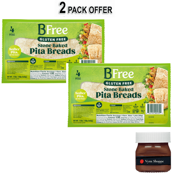 BFree Foods, Gluten Free, Stone Baked Pita Bread, 4 Count, 7.76oz