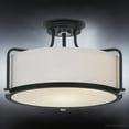 thumbnail image 3 of Luxury Minimalist Indoor Ceiling Light, 10.50''H x 17.50''W, with Modern Style Elements, Art Deco Design, Natural Black Finish and Eggshell Fabric, UQL3771, 3 of 8