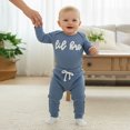 thumbnail image 4 of Enyan Little Brother Matching Outfits Newborn Baby Boy Sweatshirt Pants Set 2Pcs Fall Winter Clothes（Size 0-1 Months）, 4 of 7