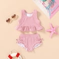 thumbnail image 2 of Tiny Cutey Toddler Girl Swimsuit Baby Summer Sleeveless Two-Piece Suit Beach Bikini Swimwear for 12-18 Months, 2 of 8