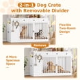 thumbnail image 4 of Homfa 59'' Large Double Dog Crate Furniture with 3 Drawers and Side Cabinet & Shelf, Indoor Wooden Dog Kennel with Removable Divider for 2 Medium or Large Dogs, White, 4 of 8