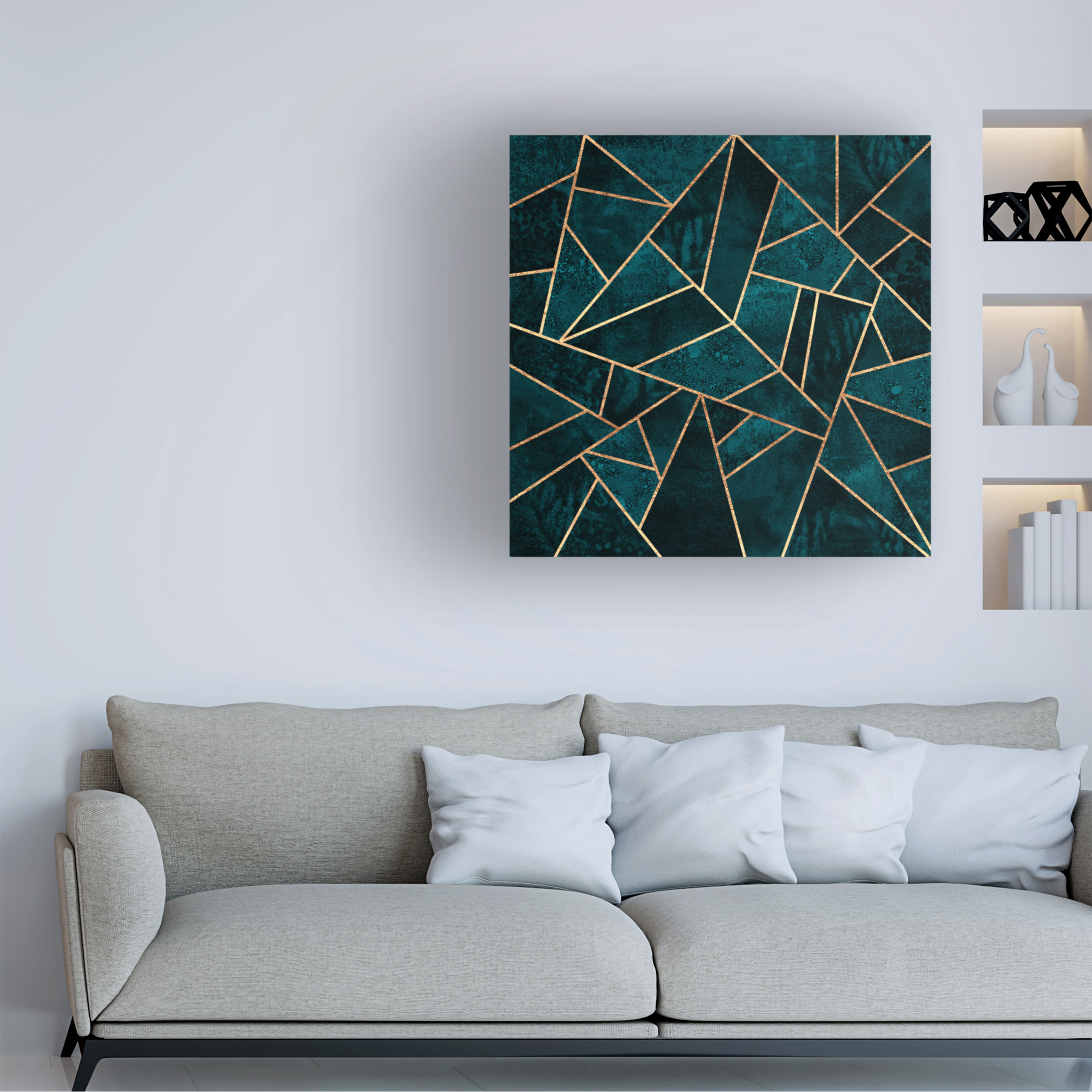 Trademark Fine Art Elisabeth Fredriksson  Deep Teal Stone Canvas Wall Art