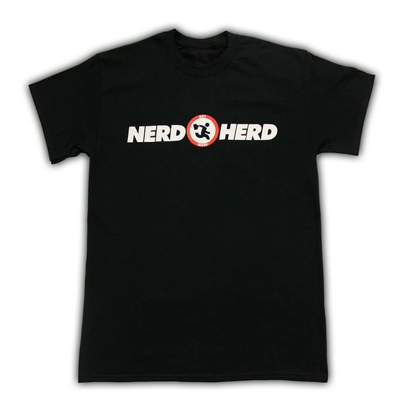 Chuck Nerd Herd Logo Black Adult T-Shirt