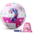 thumbnail image 1 of Voleibol Simgoing con forma de unicornio, talla 5, con bomba y mochila, 1 of 6