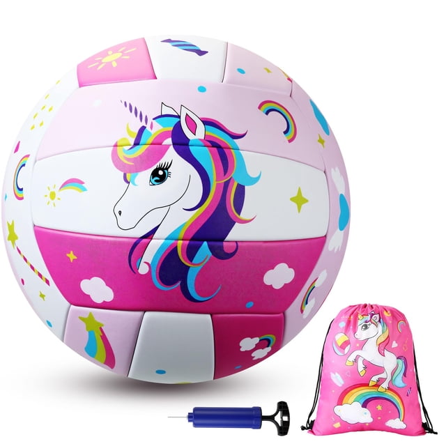 Voleibol Simgoing con forma de unicornio, talla 5, con bomba y mochila