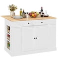 thumbnail image 1 of Gymax Kitchen Island Table w/ Storage Cabinet and Drop Leaf White, 1 of 10