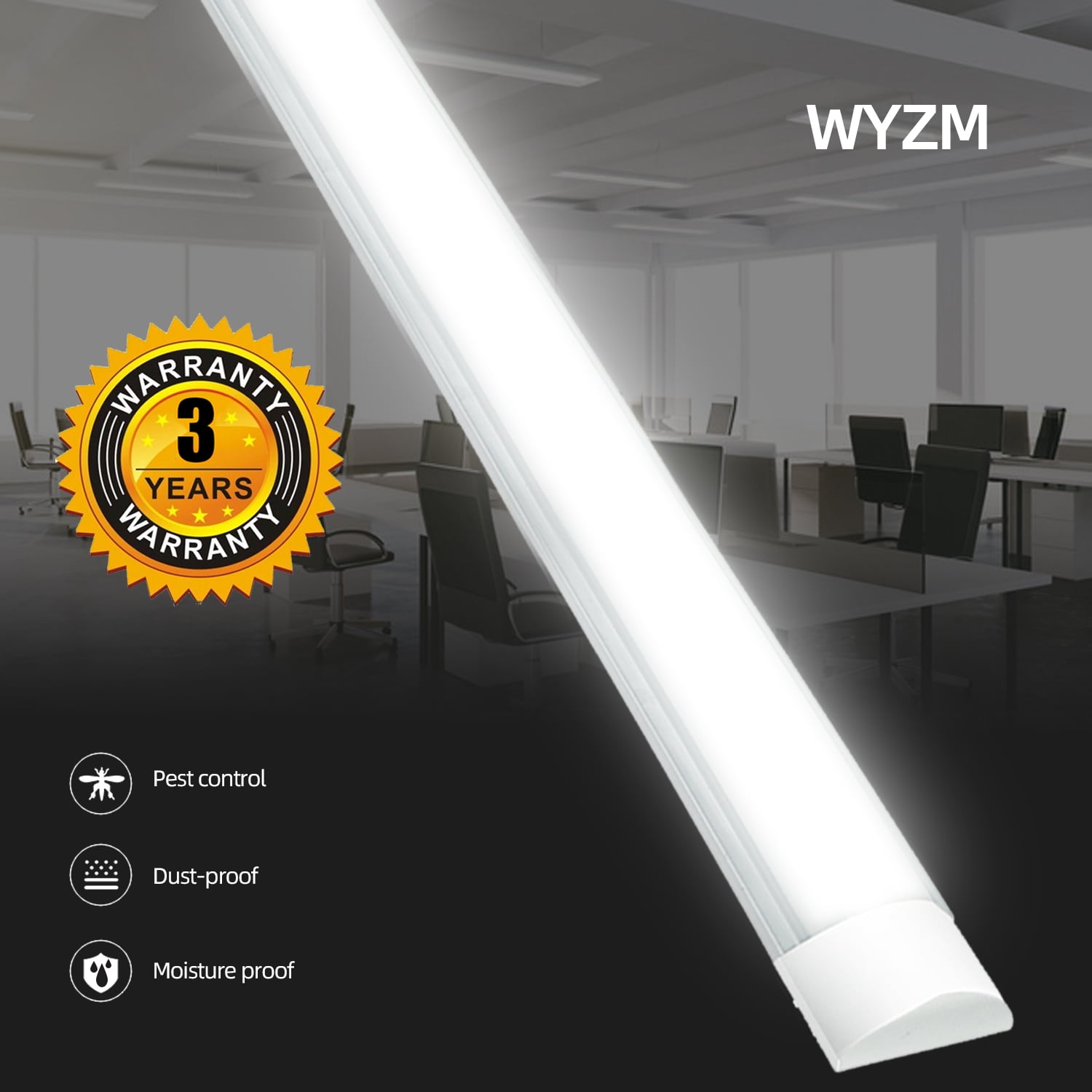 4FT 50W 120cm LED Batten Linear Tube Light Bar Ceiling Fixture Warm White Lamp 