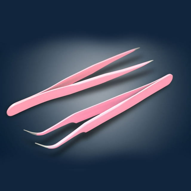 Lubelski Curved Straight Stainless Steel Tweezers False Eyelash Rhinestone Nipper Picker