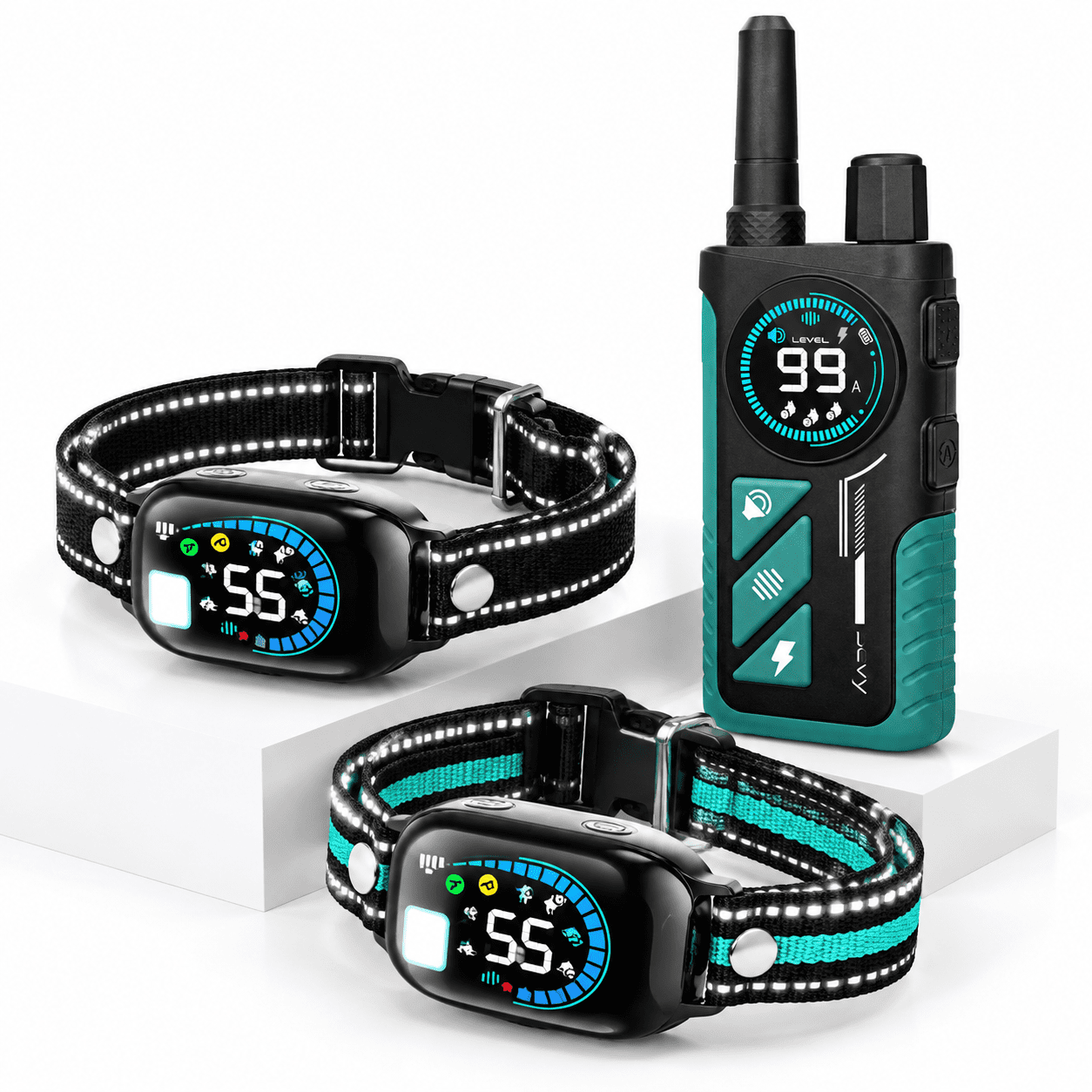 Buzzy 2-in-1 Dog Bark Collar & Shock With Remote For 2 Dogs