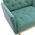 thumbnail image 5 of Velvet Arm Chair Accent Chair,Modern Tufted Upholstered Living Room Chair Leisure Lounge Chair,Single Sofa Chair with Rose Golden Metal Legs,Comfy Armchair for Bedroom Living Room Office,  Mint Green, 5 of 7