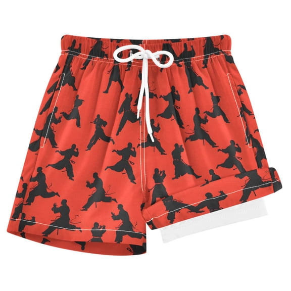 joogoo Karate Style Red Boys Swim Trunks Beach Swimsuit Shorts Boxer 8Y