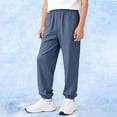 thumbnail image 2 of Abtuhar Boys Summer Full Length Pants Solid Color Linen Like Harlan Style Loose, 2 of 5