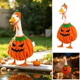thumbnail image 5 of Sruoe Halloween Pumpkin Jack‑o‑Lantern Outfit for 23 Inch Porch Goose Statue, Fall Harvest Themed Costume for Yard Lawn Goose Figurine Decor, 5 of 5