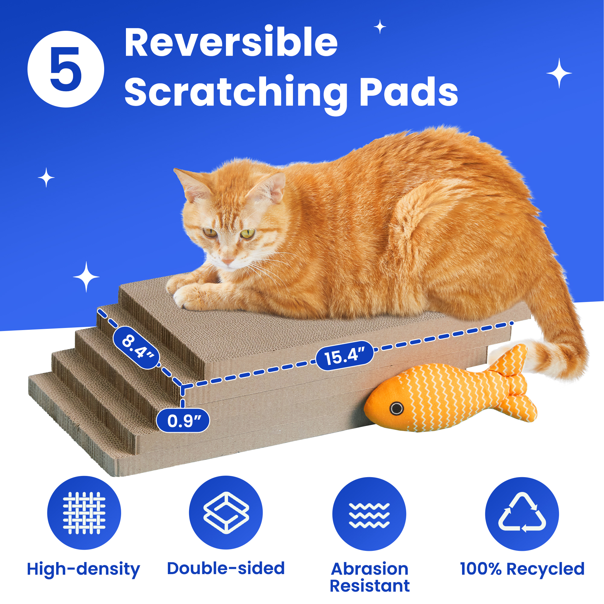 MWPO 5 Pack Cat Scratcher Reversible Corrugated Cardboard photo 7