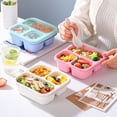 thumbnail image 5 of Pink 3-Compartment Food Storage Container for Refrigerator, Reusable Meal Prep Lunch Box for Snacks and Leftovers, Compact Plastic Food Organizer for Home and Office, 1-Pack, 5 of 6