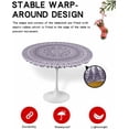 thumbnail image 2 of Purple Boho Round Tablecloth for 45"-54" Tables, Waterproof Outdoor Table Cloths 54 Inch Round Fitted Tablecloth with Elastic, Mantoro Flower Modern Abstract Bohemian Floral Table Cloth Cover, 2 of 4