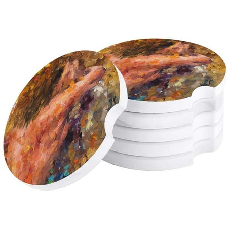 

KXMDXA Abstract Style Hugging and Kissing Men and Women Set of 4 Car Coaster for Drinks Absorbent Ceramic Stone Coasters Cup Mat with Cork Base for Home Kitchen Room Coffee Table Bar Decor