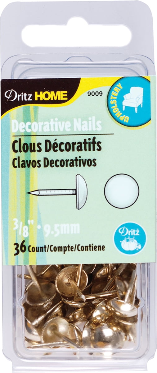 Upholstery Decorative Nails 3 8 36 Pkg Gilt Smooth Head Walmart