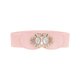 thumbnail image 1 of Cinturones elásticos Allegra K de 2.36" de ancho, de cuero sintético con cuentas de ópalo y incrustaciones de rhinestone, cinturón ajustable elástico para vestido de 66 cm/26" en color rosa, 1 of 5