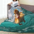 thumbnail image 6 of Honeii Underwater Swimming Duck Print Fleece Blanket - Throw Blanket for Bed, Sofa, Couch, Camping, and Travel , Microplush Ultra Soft Warm Blanket-60"x50", 6 of 7