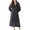 Navy, variant on Women's Belt Fleece Bath Robe Comfy Home Calf Length Loungewear Chic Bathrobe Billowy Drop Shoulder Coffee Medium-Large