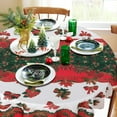 thumbnail image 5 of Christmas Tablecloth Rectangle - 60x120 inch Snowflakes Foil Print Pattern Washable Wrinkle Resistant Holiday Tablecloths for Christmas Family Gathering, Dining Room Table 130GSM, 5 of 6